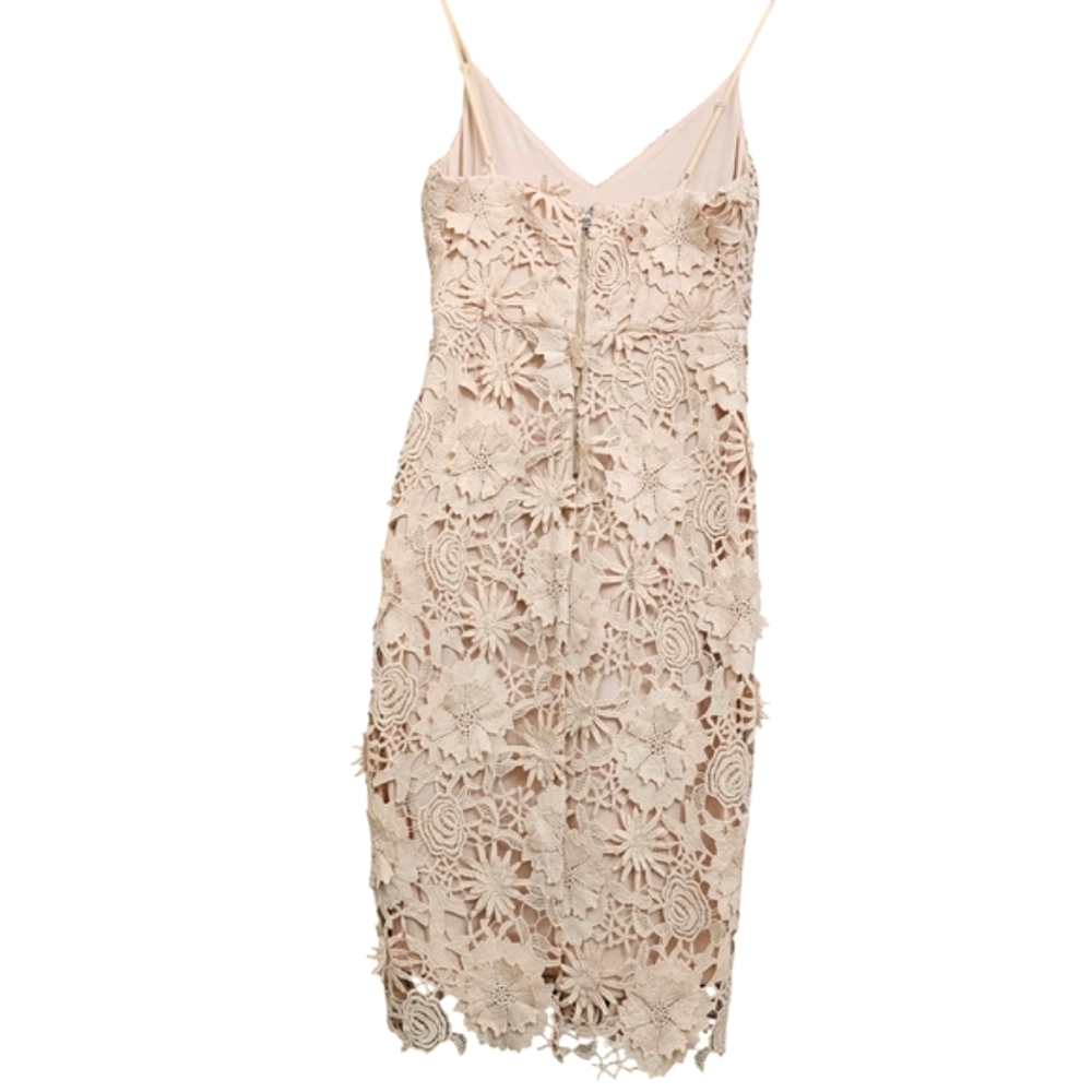 Nwot Lulu's Steal Your Heart Ivory  Crochet Floral Lace Midi Bridal Dress - Picture 5 of 17